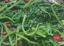 花生芝麻炒菠菜的做法图解7