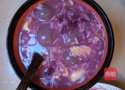 黑糯米芝麻馅汤圆煮紫薯甜酒鸡蛋的做法图解6