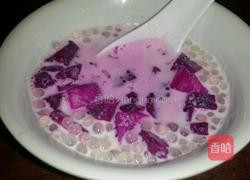 火龙果牛奶西米露的做法图解3