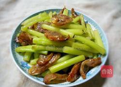 菜梗炒腊肉的做法图解6