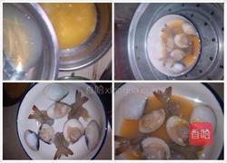 蛤蜊凤尾蒸蛋的做法图解3