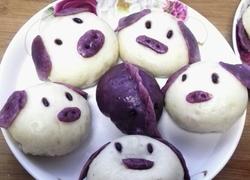 紫薯小猪豆沙包