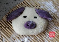 紫薯小猪豆沙包的做法图解14