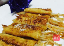 烧烤金针菇豆皮的做法图解6