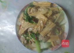 腐竹烧青菜的做法图解5