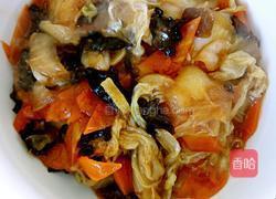 白菜胡萝卜扒木耳的做法图解6