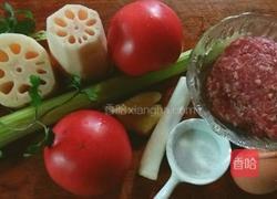 莲藕蕃茄牛肉丸(私房菜)的做法图解1