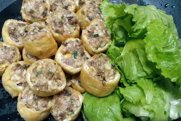 肉酿油豆腐,生菜