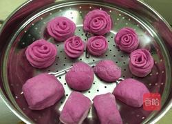 火龙果汁玫瑰花馒头的做法图解7