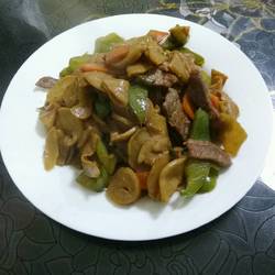 牛肉炒杏鲍菇土豆干的做法[图]