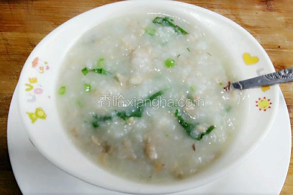 茶树菇青菜瘦肉粥