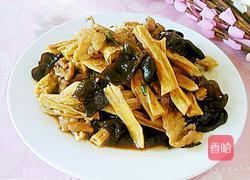腐竹木耳炒肉片的做法图解9