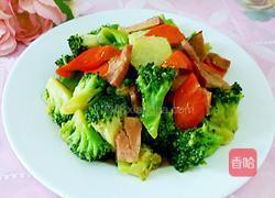 火腿炒西兰花的做法图解10