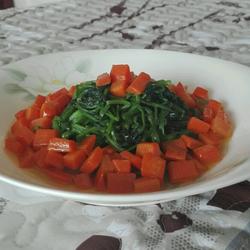 胡萝卜炒菠菜的做法[图]