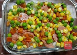 火腿杂蔬焗饭(微波炉版)的做法图解3