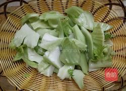 肉片炒包心芥菜的做法图解2