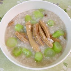 鱿鱼干菜心粒粥的做法[图]