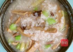 鱿鱼干菜心粒粥的做法图解4