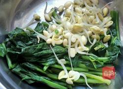 凉拌菠菜豆芽的做法图解3