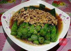 肉沫白灼菜心的做法图解8