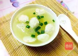 Winter Melon and Meatball Soup Recipe Illustration 6