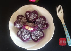 紫薯爱心饼的做法图解9