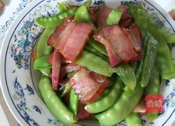 荷兰豆炒腊肉的做法图解7