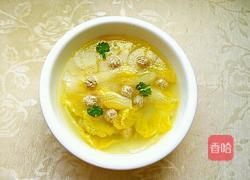 娃娃菜丸子汤的做法图解11