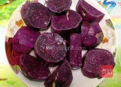 紫薯火腿肠花卷的做法图解2