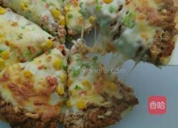 金枪鱼肉松披萨的做法图解10