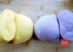 南瓜紫薯双色卷的做法图解11