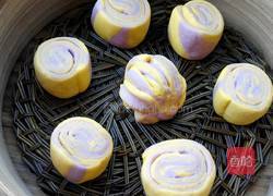 南瓜紫薯双色卷的做法图解16