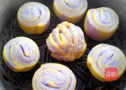 南瓜紫薯双色卷的做法图解17