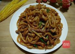 肉丝炒乌冬面的做法图解7
