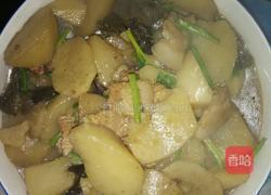 肉片松蛾炖山药的做法图解9