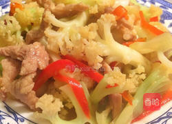 有机花菜炒肉的做法图解14