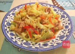 有机花菜炒肉的做法图解15