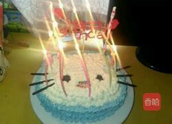 HelloKitty猫双层水果夹心奶油蛋糕的做法图解2