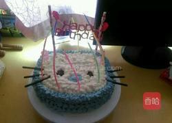 HelloKitty猫双层水果夹心奶油蛋糕的做法图解1