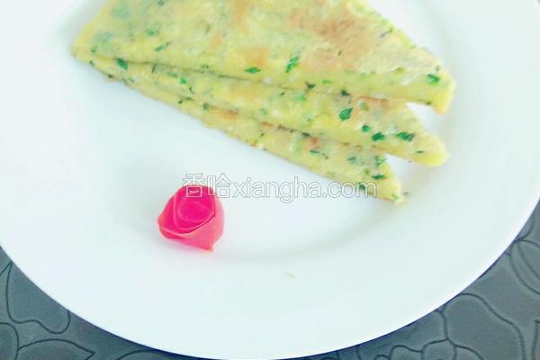 韭香虾仁鸡蛋饼