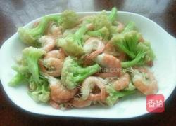 花菜炒大虾的做法图解11