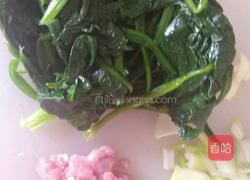肉沫鸡蛋炒菠菜的做法图解2