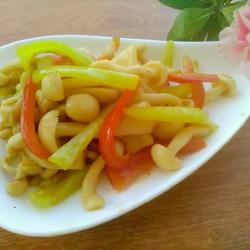 耗油双椒白玉菇的做法[图]