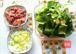 油菜熘肉片的做法图解1