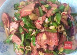 青椒炒血圆子的做法图解5