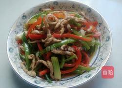 青红椒炒肉丝的做法图解11