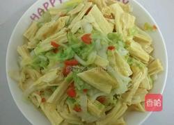 白菜炒腐竹的做法图解4