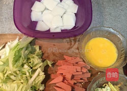 鸡蛋火腿炒年糕的做法图解1