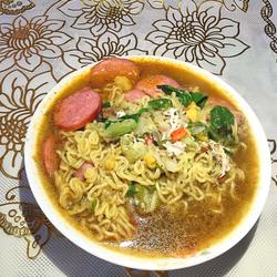 香辣菠菜方便面的做法[图]