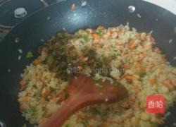 虾子和萝卜辣椒腌菜炒饭的做法图解8